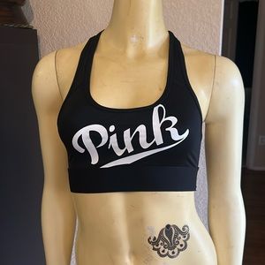 Black PINK Victoria”s Secret racer back mesh Sports Bra top XS